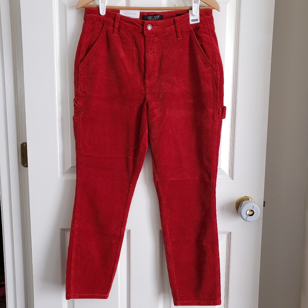 Judy Blue High Waist Carpenter Style Corduroy Pants in Rust Women's Size 28